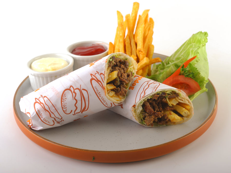 Shawarma wraps with fries
